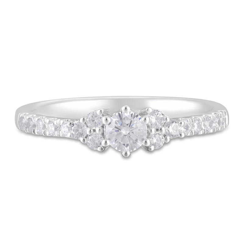 Main Image 3 of Diamond Engagement Ring 1/2 ct tw Round 14K White Gold