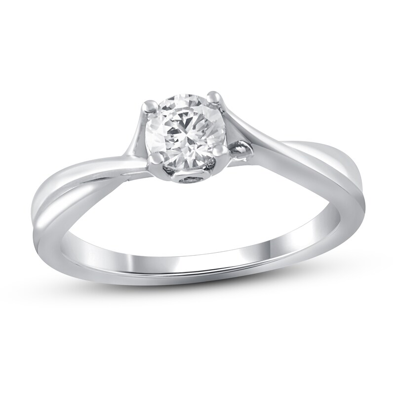 Diamond Engagement Ring 1/2 ct tw Round 14K White Gold