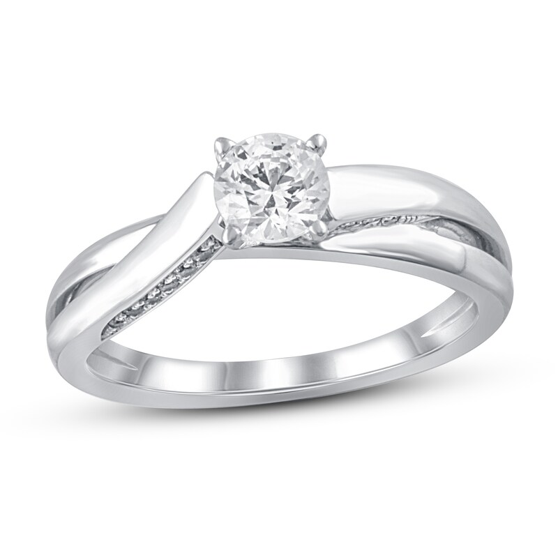 Main Image 1 of Diamond Engagement Ring 3/4 ct tw Round 14K White Gold