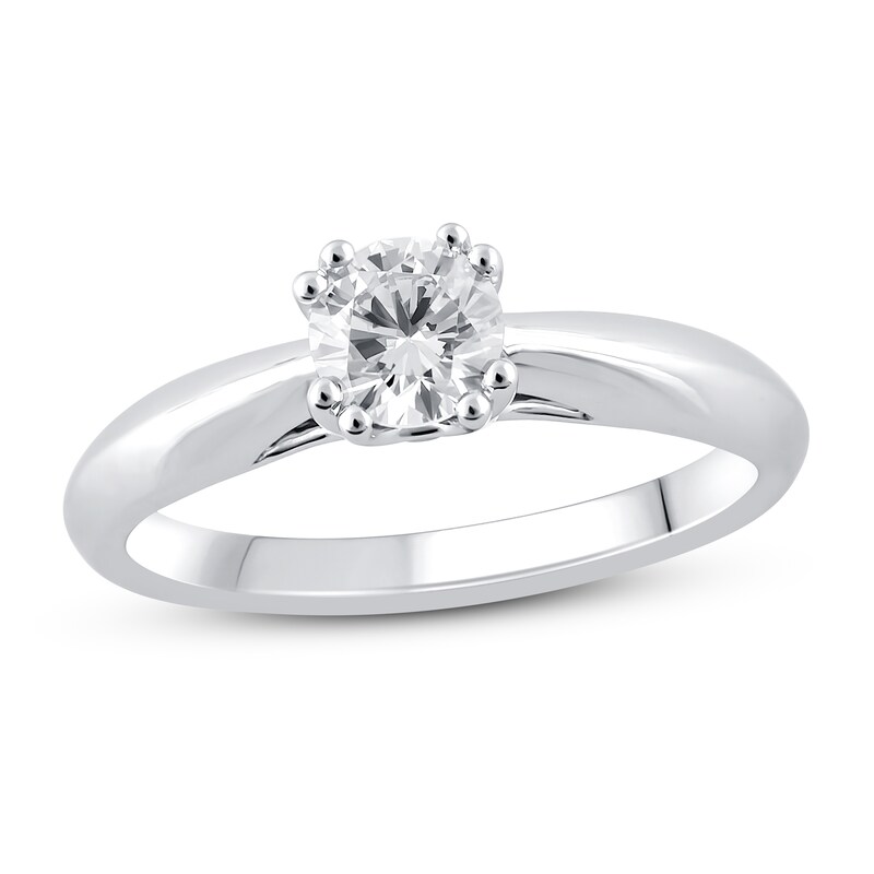 Diamond Engagement Ring 5/8 ct tw Round 14K White Gold