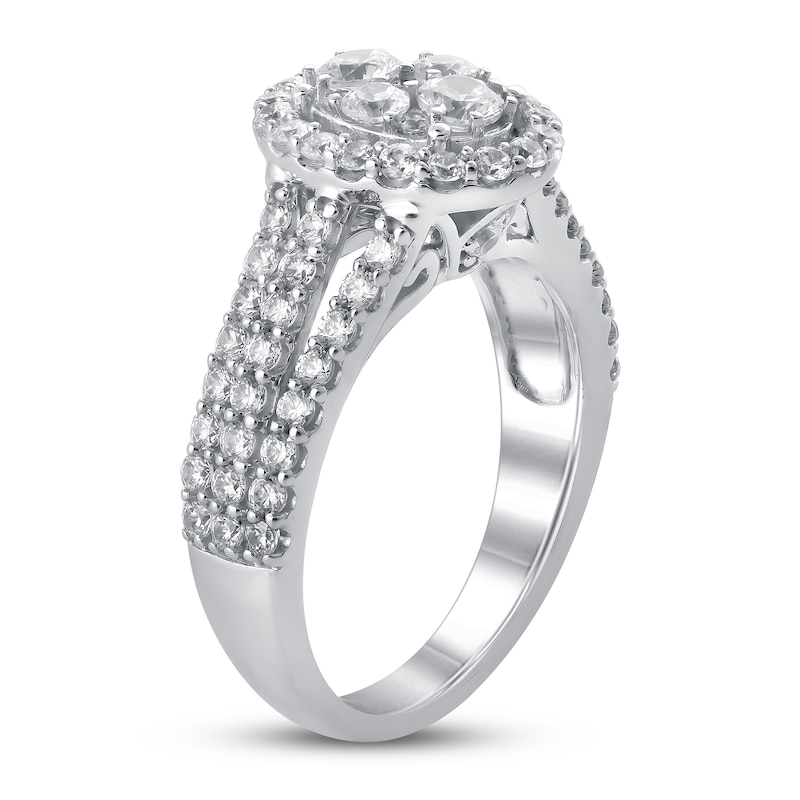 Main Image 2 of Diamond Engagement Ring 1-1/2 ct tw Round 14K White Gold