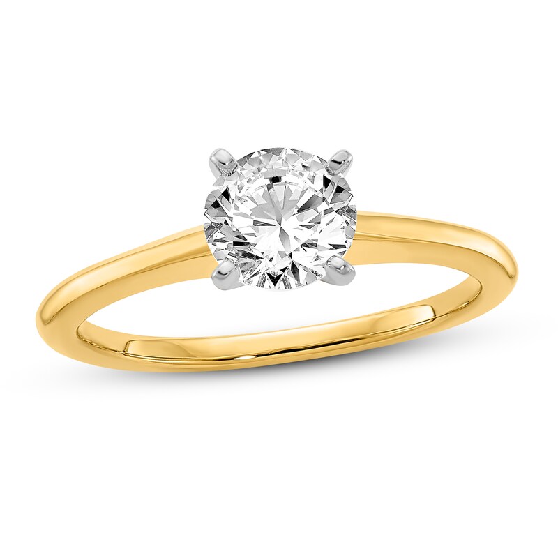 Diamond Solitaire Engagement Ring 3/4 ct tw Round 14K Two-Tone Gold (I1/I)