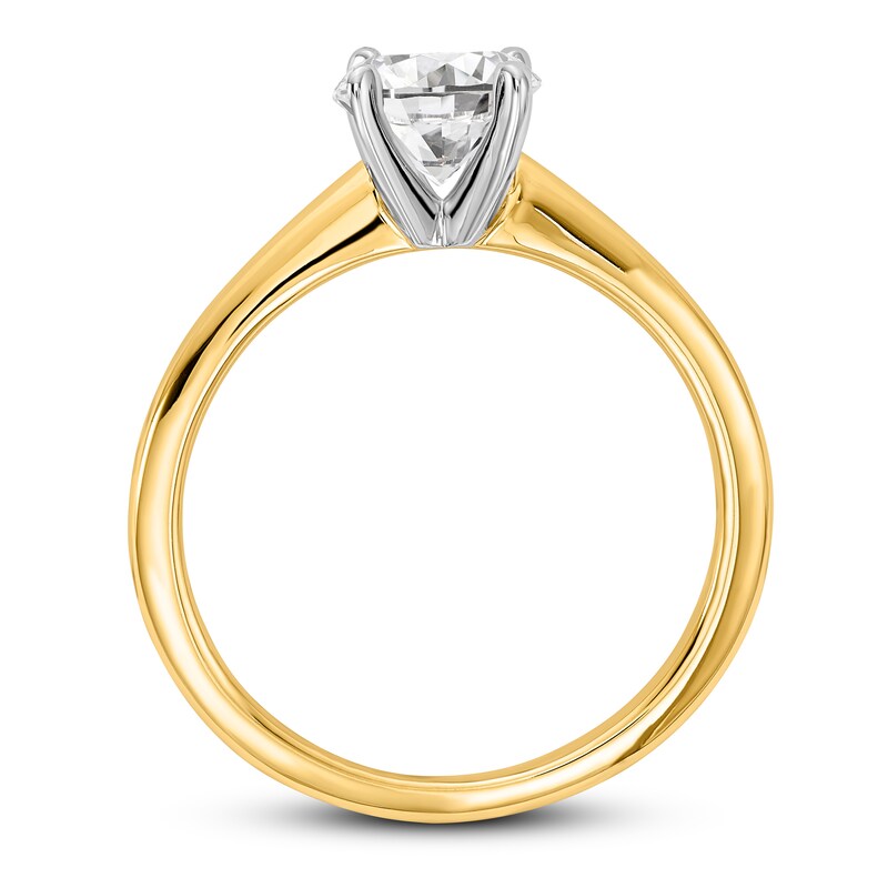 Diamond Solitaire Engagement Ring 3/4 ct tw Round 14K Two-Tone Gold (I1/I)