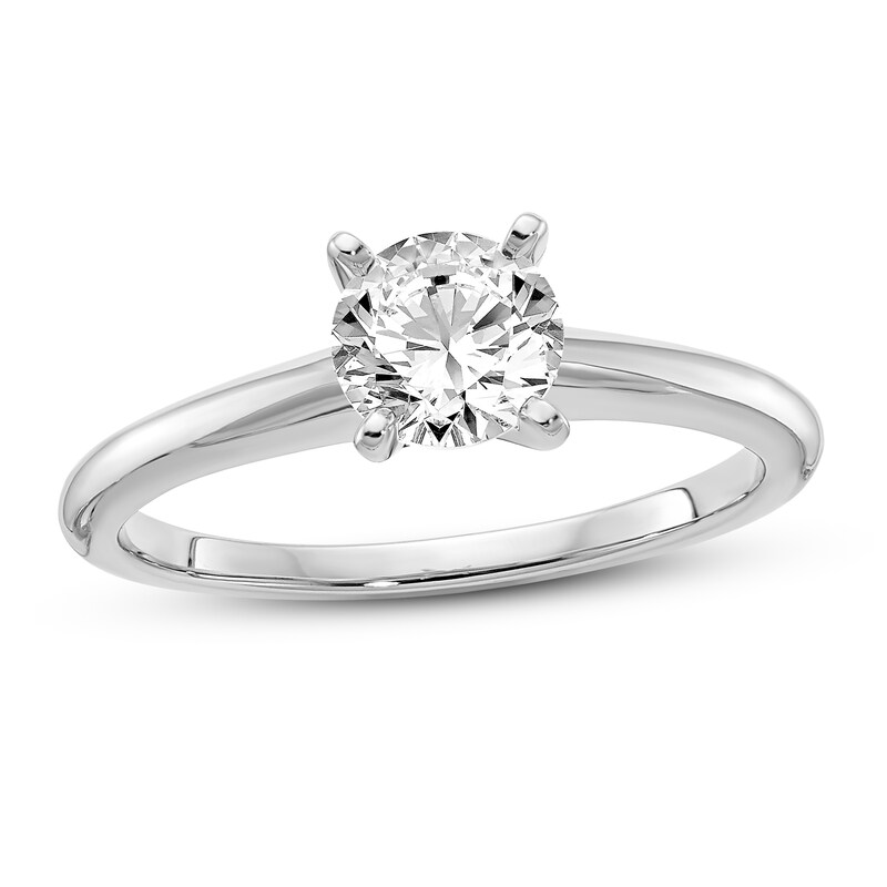 Diamond Solitaire Engagement Ring 3/4 ct tw Round 14K White Gold (I1/I)