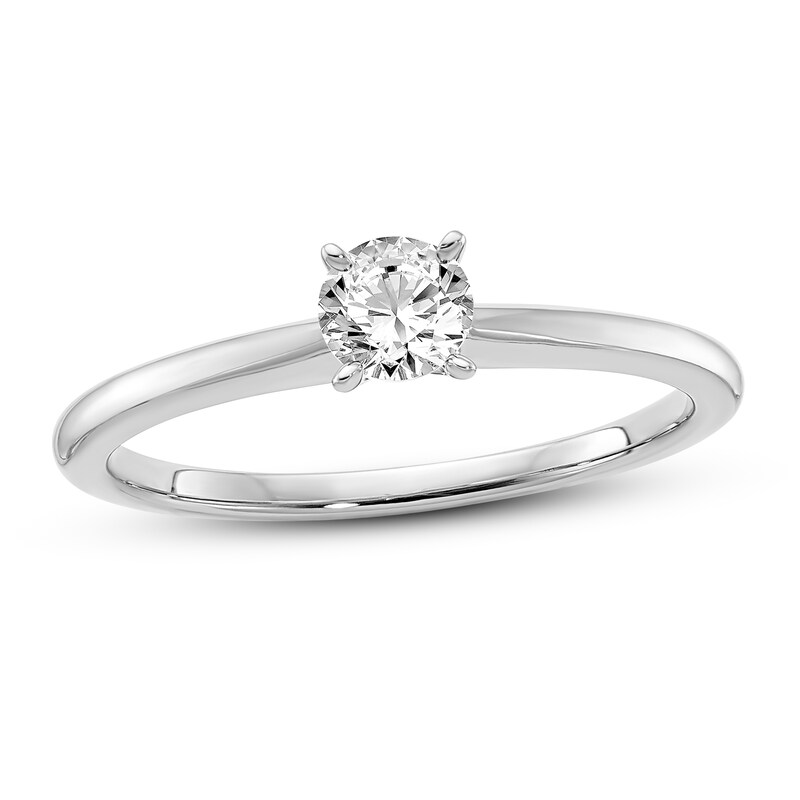 Diamond Solitaire Engagement Ring 1/4 ct tw Round 14K White Gold (I1/I)