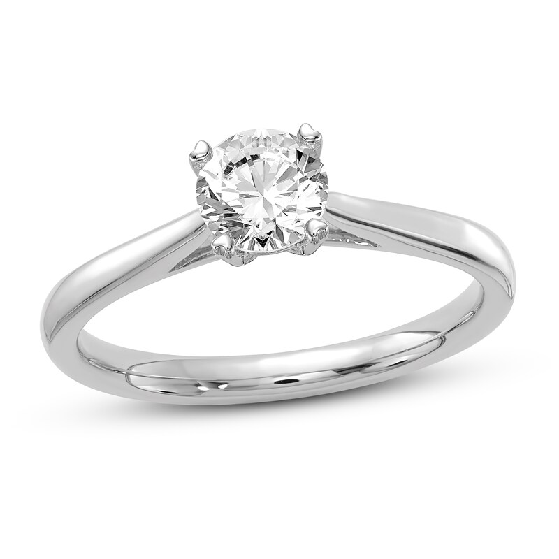 Diamond Solitaire Engagement Ring 1/2 ct tw Round 14K White Gold (I1/I)