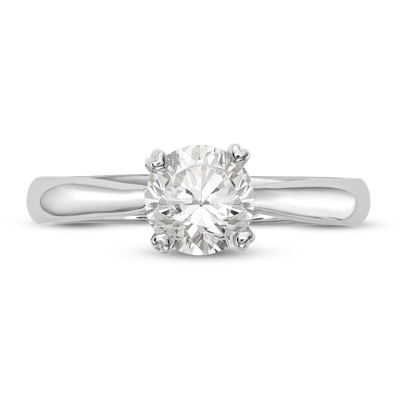 Main Image 3 of Diamond Solitaire Engagement Ring 1 ct tw Round 14K White Gold (I1/I)