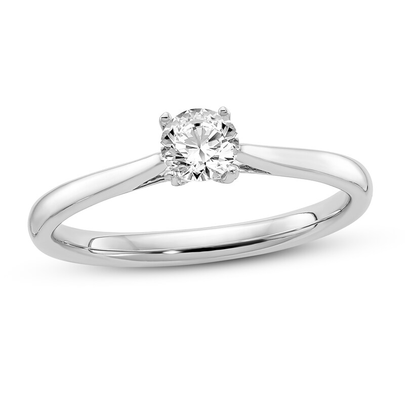 Diamond Solitaire Engagement Ring 1/4 ct tw Round 14K White Gold (I1/I)