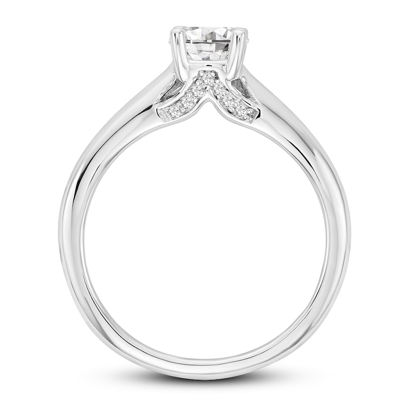 Main Image 2 of Diamond Solitaire Engagement Ring 3/4 ct tw Round 14K White Gold