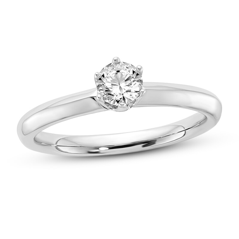 Diamond Solitaire Engagement Ring 1/4 ct tw Round 14K White Gold (I1/I)