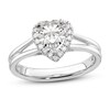 Thumbnail Image 0 of Diamond Halo Engagement Ring 3/4 ct tw Heart/Round 14K White Gold