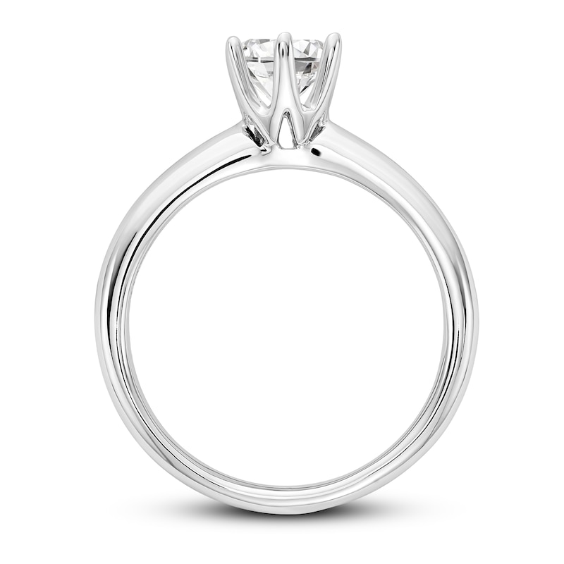 Diamond Solitaire Engagement Ring 1/2 ct tw Round 14K White Gold (I1/I)