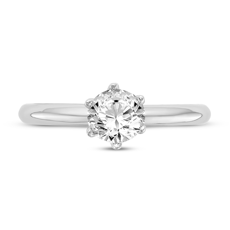 Diamond Solitaire Engagement Ring 1/2 ct tw Round 14K White Gold (I1/I)