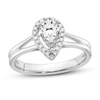 Thumbnail Image 0 of Diamond Halo Engagement Ring 7/8 ct tw Pear-shaped/Round 14K White Gold