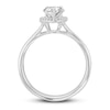 Thumbnail Image 1 of Diamond Halo Engagement Ring 7/8 ct tw Pear-shaped/Round 14K White Gold