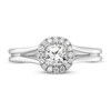 Thumbnail Image 2 of Diamond Halo Engagement Ring 1/2 ct tw Cushion/Round 14K White Gold