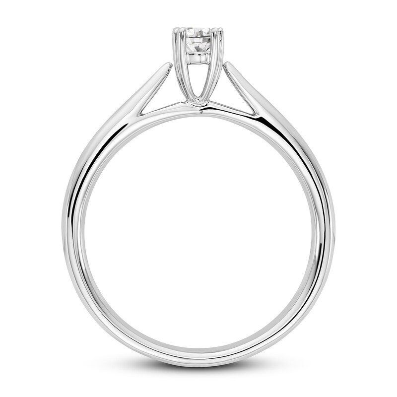 Diamond Solitaire Engagement Ring 1/3 ct tw Oval 14K White Gold (I1/I)