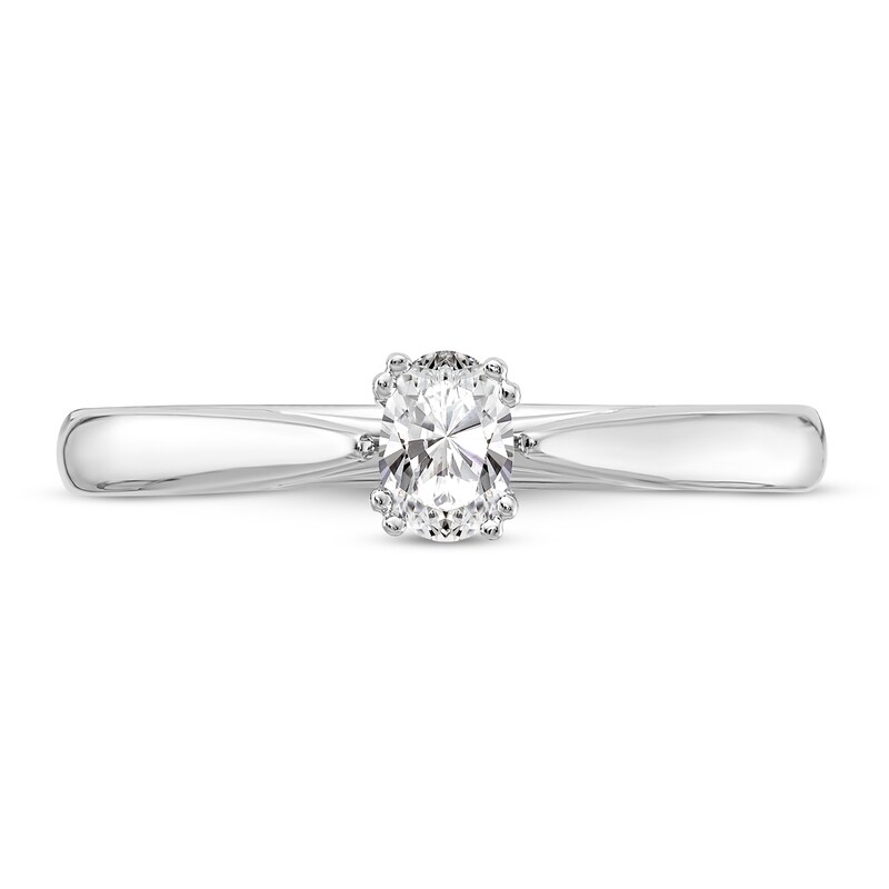 Diamond Solitaire Engagement Ring 1/3 ct tw Oval 14K White Gold (I1/I)