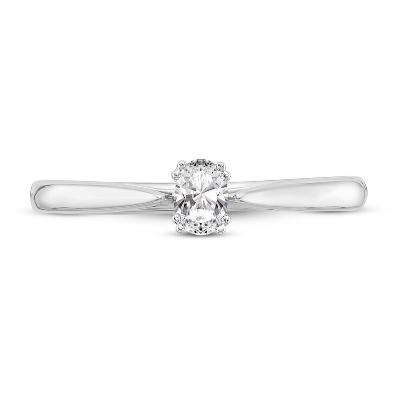 Diamond Solitaire Engagement Ring 1/4 ct tw Oval 14K White Gold (I1/I)