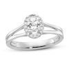 Thumbnail Image 0 of Diamond Halo Engagement Ring 1/2 ct tw Oval/Round 14K White Gold