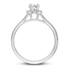 Thumbnail Image 1 of Diamond Halo Engagement Ring 1/2 ct tw Oval/Round 14K White Gold