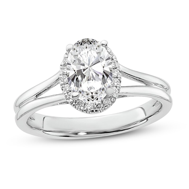 Main Image 1 of Diamond Engagement Ring 3/4 ct tw Oval 14K White Gold