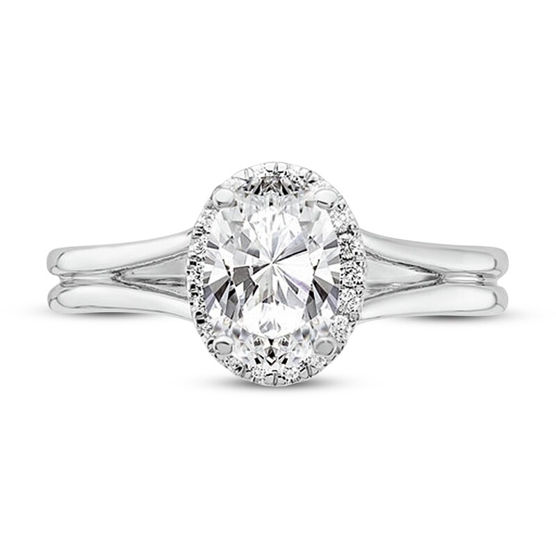 Diamond Engagement Ring 3/4 ct tw Oval 14K White Gold