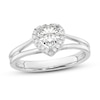 Thumbnail Image 0 of Diamond Halo Engagement Ring 1/2 ct tw Heart/Round 14K White Gold