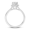 Thumbnail Image 1 of Diamond Halo Engagement Ring 1/2 ct tw Heart/Round 14K White Gold