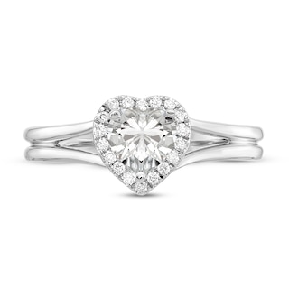 Diamond Halo Engagement Ring 1/2 ct tw Heart/Round 14K White Gold | Jared