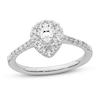 Thumbnail Image 0 of Diamond Halo Engagement Ring 3/4 ct tw Pear-shaped 14K White Gold