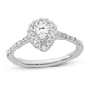 Thumbnail Image 1 of Diamond Halo Engagement Ring 3/4 ct tw Pear-shaped 14K White Gold