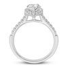 Thumbnail Image 1 of Diamond Halo Engagement Ring 3/4 ct tw Pear-shaped 14K White Gold