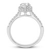 Thumbnail Image 2 of Diamond Halo Engagement Ring 3/4 ct tw Pear-shaped 14K White Gold