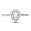 Thumbnail Image 2 of Diamond Halo Engagement Ring 3/4 ct tw Pear-shaped 14K White Gold