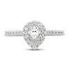 Thumbnail Image 3 of Diamond Halo Engagement Ring 3/4 ct tw Pear-shaped 14K White Gold