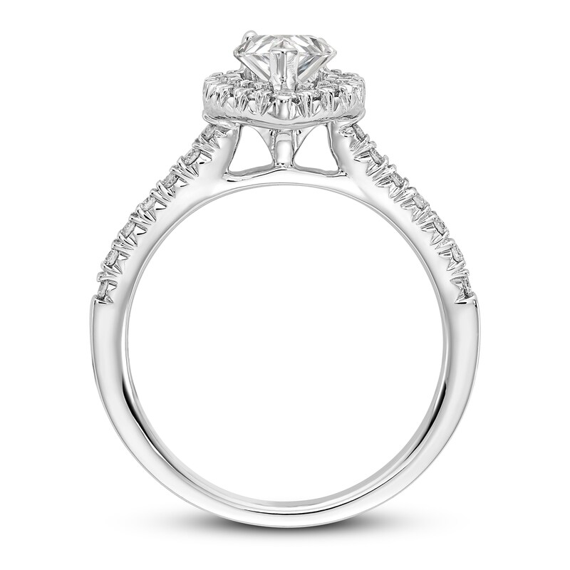 Diamond Halo Engagement Ring 1 ct tw Pear-shaped/Round 14K White Gold