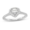 Thumbnail Image 0 of Diamond Halo Engagement Ring 5/8 ct tw Heart/Round 14K White Gold