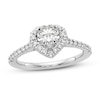 Thumbnail Image 1 of Diamond Halo Engagement Ring 5/8 ct tw Heart/Round 14K White Gold