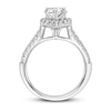 Thumbnail Image 1 of Diamond Halo Engagement Ring 5/8 ct tw Heart/Round 14K White Gold