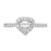 Thumbnail Image 2 of Diamond Halo Engagement Ring 5/8 ct tw Heart/Round 14K White Gold