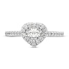 Thumbnail Image 3 of Diamond Halo Engagement Ring 5/8 ct tw Heart/Round 14K White Gold