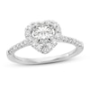 Thumbnail Image 0 of Diamond Halo Engagement Ring 1 ct tw Heart/Round 14K White Gold