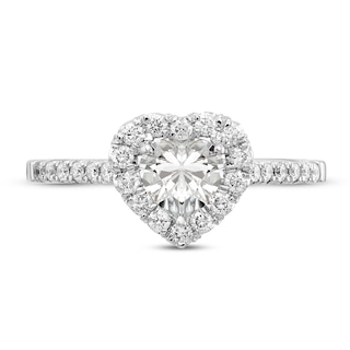 Diamond Halo Engagement Ring 1 ct tw Heart/Round 14K White Gold | Jared