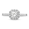 Thumbnail Image 3 of Diamond Halo Engagement Ring 7/8 ct tw Cushion/Round 14K White Gold
