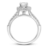 Thumbnail Image 3 of Diamond Engagement Ring 1 ct tw Cushion/Round 14K White Gold