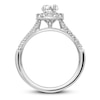 Diamond Engagement Ring 3/4 ct tw Oval/Round 14K White Gold