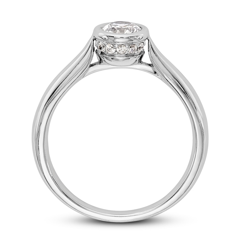 Diamond Solitaire Engagement Ring 3/8 ct tw Round 14K White Gold