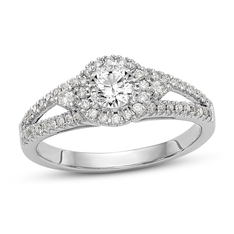 Diamond Engagement Ring 7/8 ct tw Round 14K White Gold