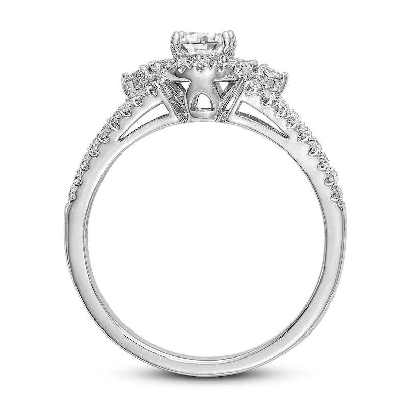 Diamond Engagement Ring 7/8 ct tw Round 14K White Gold